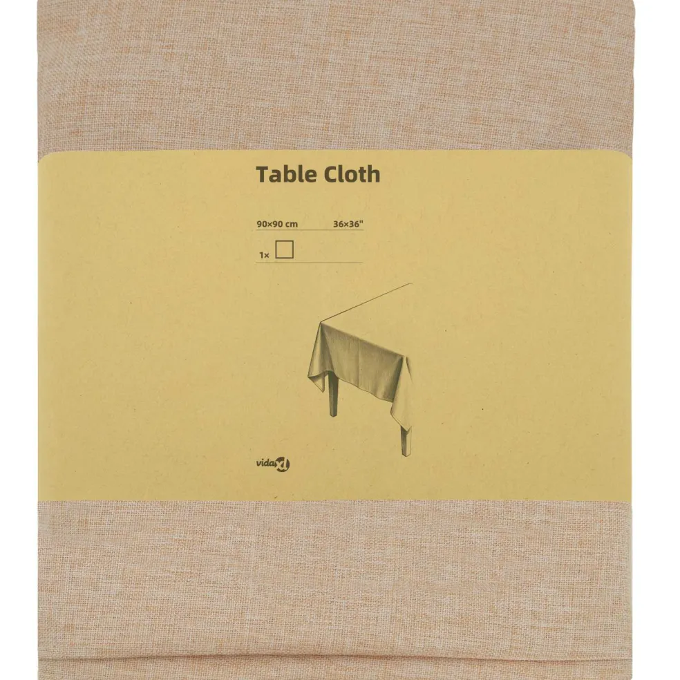 vidaXL Tafelkleed Vierkant Beige 90 x 90 cm