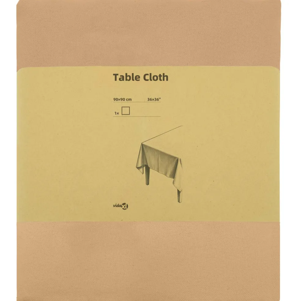 vidaXL Tafelkleed Vierkant Beige 90 x 90 cm Polyester