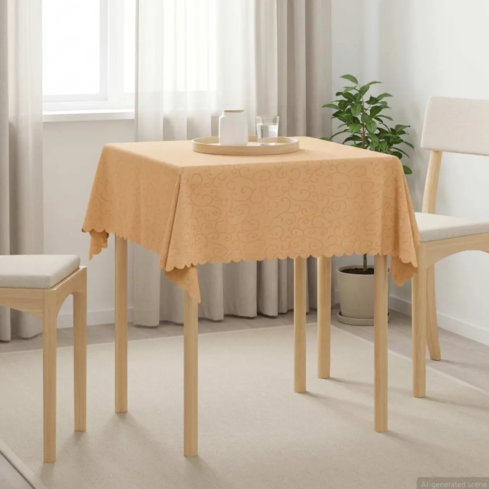 vidaXL Tafelkleed Vierkant Beige 90 x 90 cm