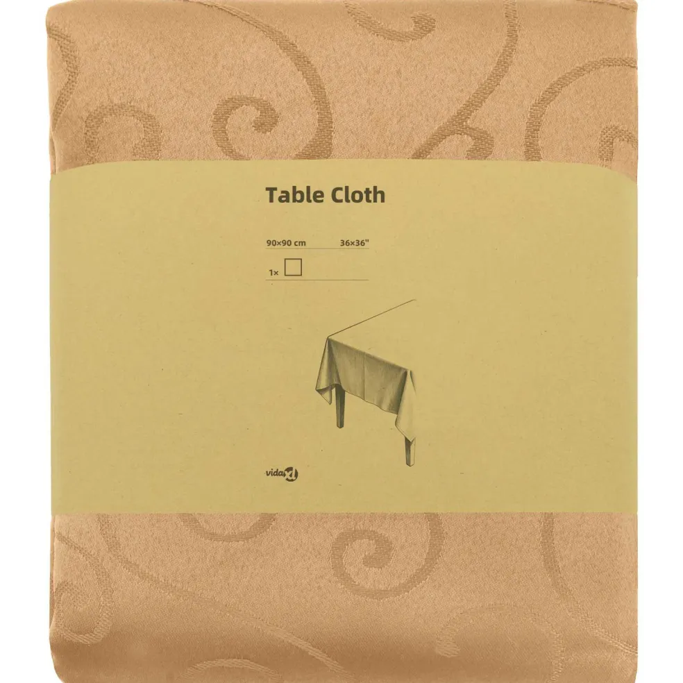 vidaXL Tafelkleed Vierkant Beige 90 x 90 cm