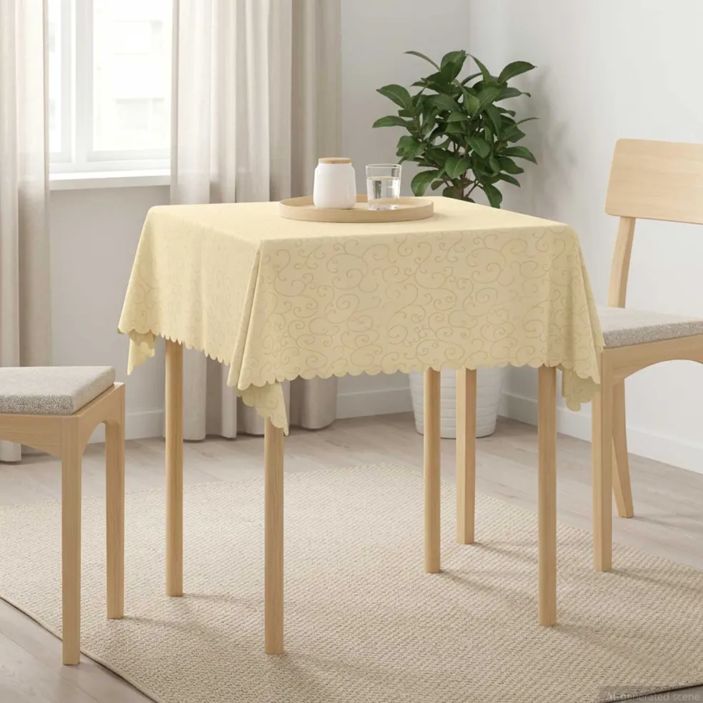vidaXL Tafelkleed Vierkant Crèmewit 90 x 90 cm
