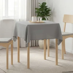 vidaXL Tafelkleed Vierkant Lichtgrijs 90 x 90 cm Polyester