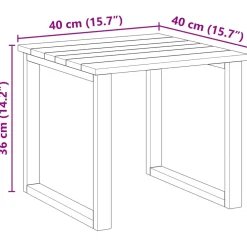 vidaXL Tafel Naturel 40 x 40 x 36 cm Geïmpregneerd grenenhout