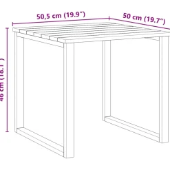 vidaXL Tafel Naturel 50,5 x 50 x 46 cm Geïmpregneerd grenenhout