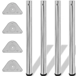 vidaXL Tafelpoten in hoogte verstelbaar chroom 710 mm 4 st