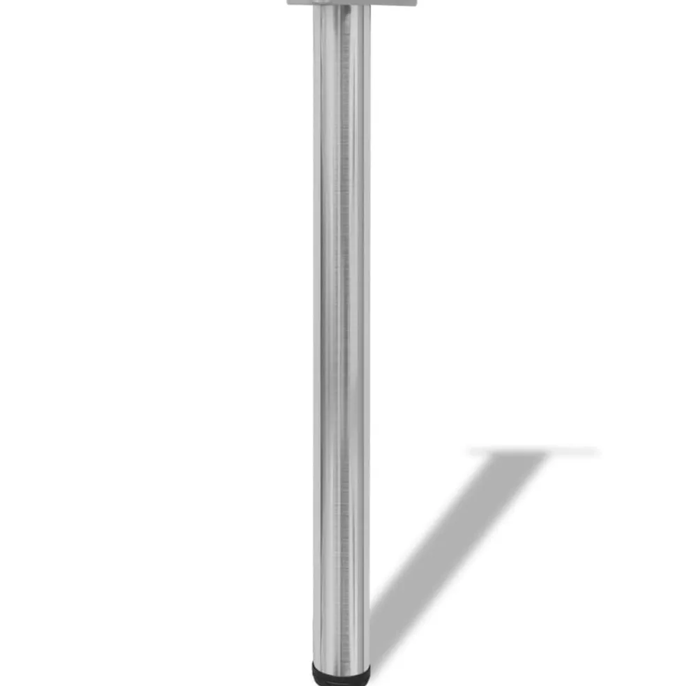 vidaXL Tafelpoten in hoogte verstelbaar geborsteld nikkel 710 mm 4 st