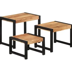 vidaXL Tafeltjesset 3 st massief hout