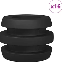 vidaXL Tafelvoetbal bumpers 16 st Zwart 3 x 3 x 2 cm TPE