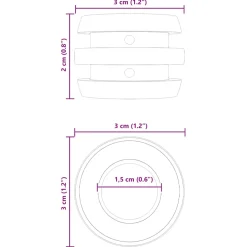 vidaXL Tafelvoetbal bumpers 16 st Zwart 3 x 3 x 2 cm TPE