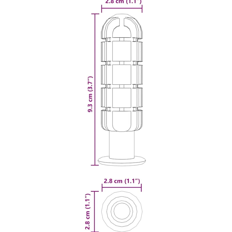 vidaXL Tafelvoetbalhandvatten 10 st Zwart 2,8 x 2,8 x 9,3 cm PP