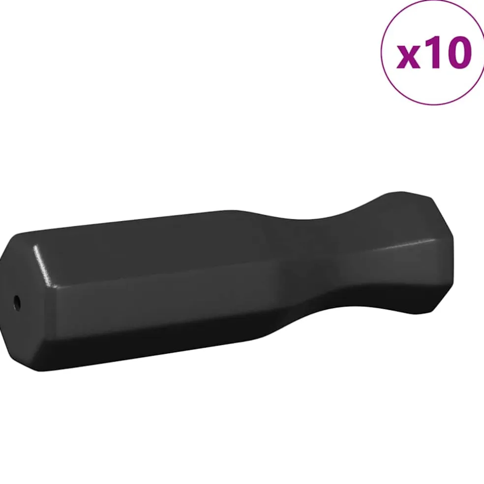 vidaXL Tafelvoetbalhandvatten 10 st Zwart 3,1 x 3,1 x 17,8 cm PP