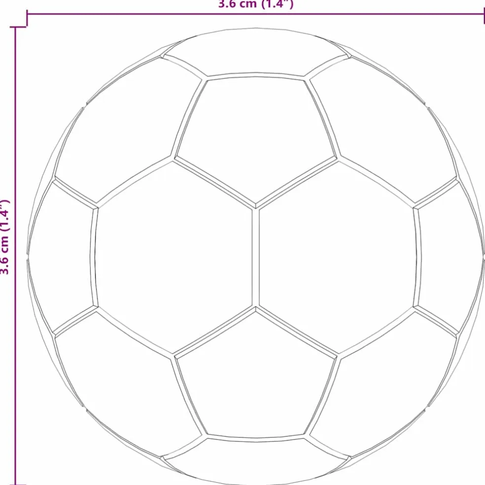 vidaXL Tafel Voetballen 12 st Wit 3,6 x 3,6 cm Polypropyleen