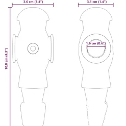 vidaXL Tafelvoetbalspelers 24 st Zwart en Wit 3,6 x 3,1 x 10,8 cm HIPS