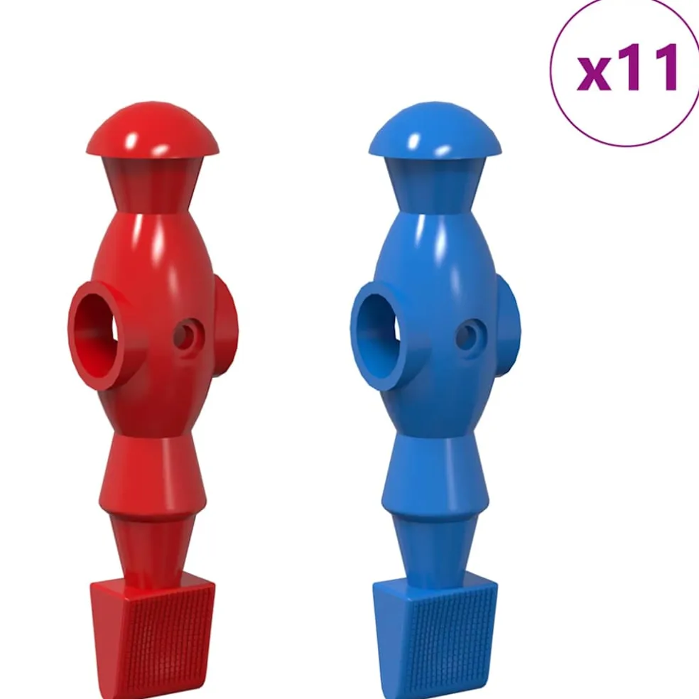 vidaXL Tafelvoetbalspelers 22 st Blauw en Rood 2,4 x 2,1 x 9,7 cm PP