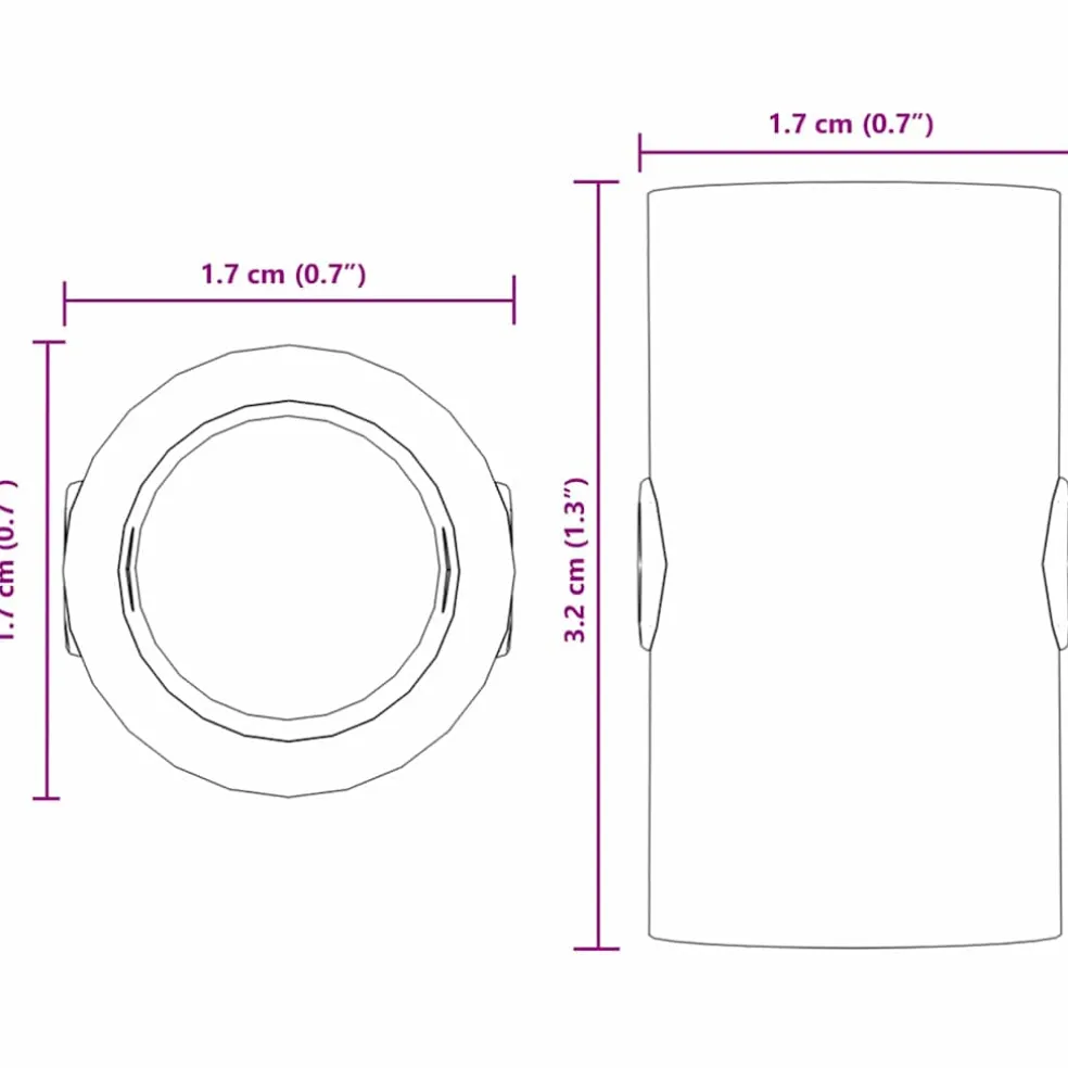 vidaXL Tafelvoetbalstoppers 10 st Zwart 1,7 x 1,7 x 3,2 cm PP