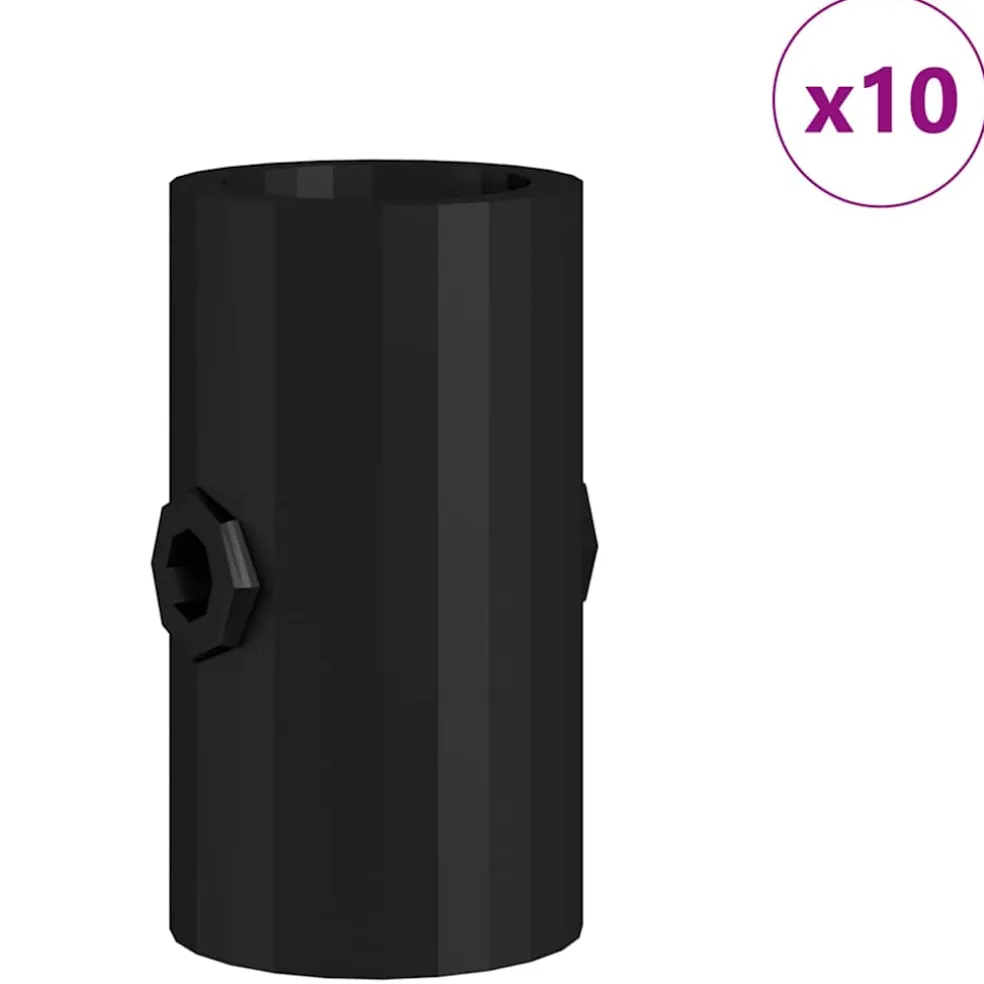 vidaXL Tafelvoetbalstoppers 10 st Zwart 1,7 x 1,7 x 3,2 cm PP