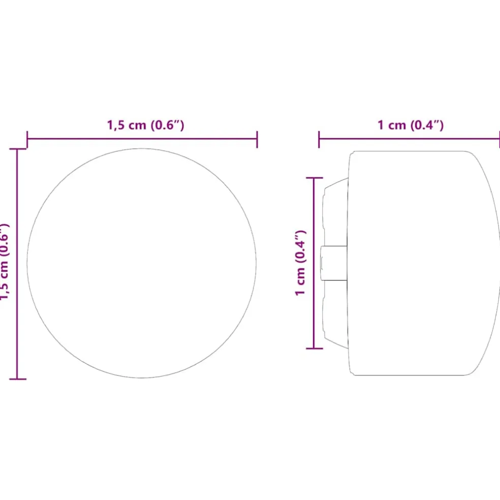 vidaXL Tafelvoetbal Tafelkappen 10 st Zwart 1,5 x 1,5 x 1 cm PP