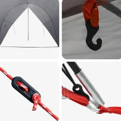 vidaXL Tailgate Luifel Waterdicht Grijs en Oranje 405 x 280 x 220 cm