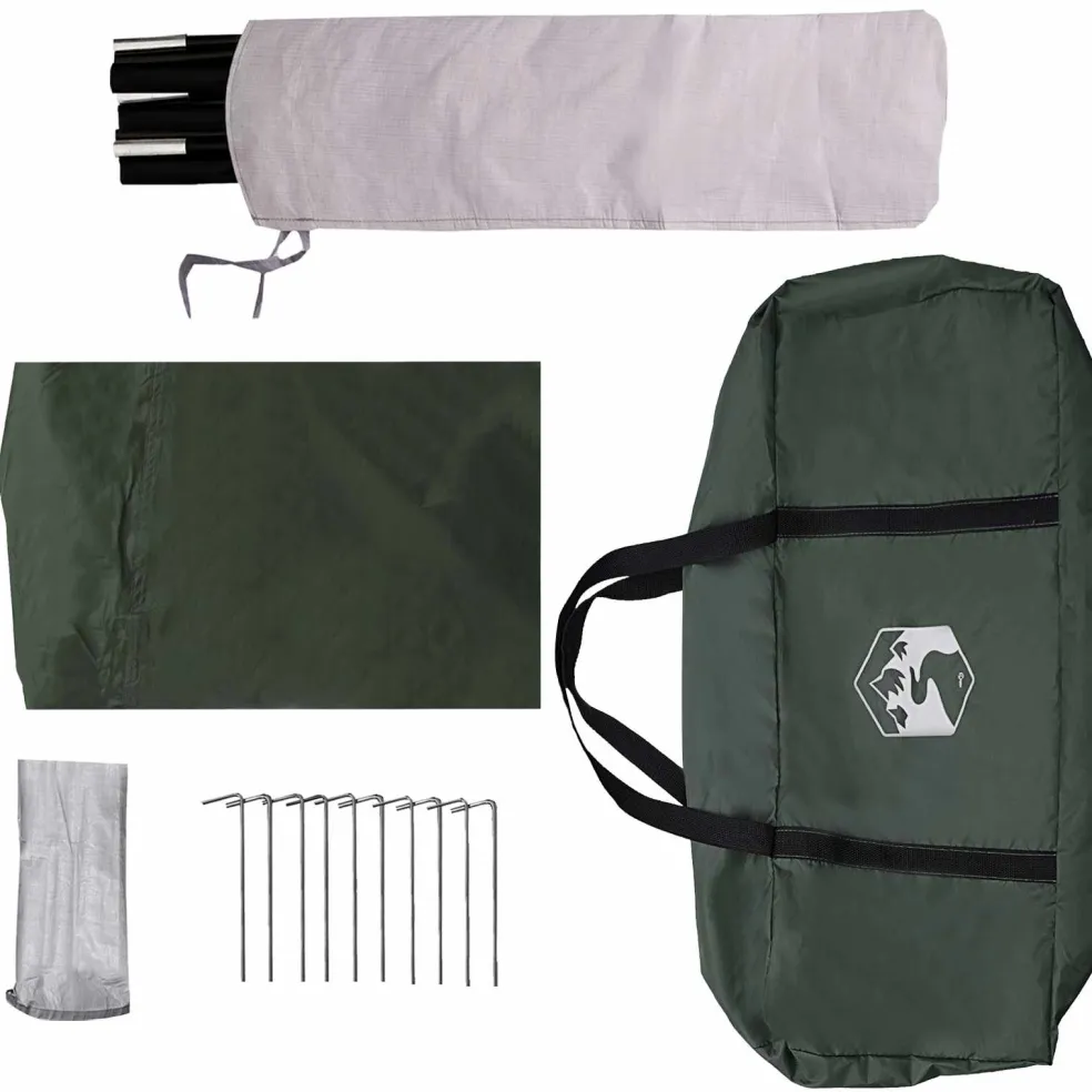 vidaXL Tailgate Luifel Waterdicht Legergroen 405 x 280 x 220 cm