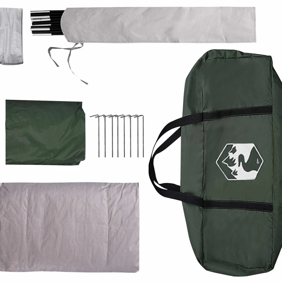 vidaXL Tailgate Tent met Regenfly Waterdicht 4-persoons Legergroen