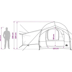 vidaXL Tailgate Tent met Regenfly Waterdicht 4-persoons Legergroen