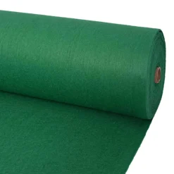 vidaXL Tapijt Effen Groen 1,2 x 12 m Polyester