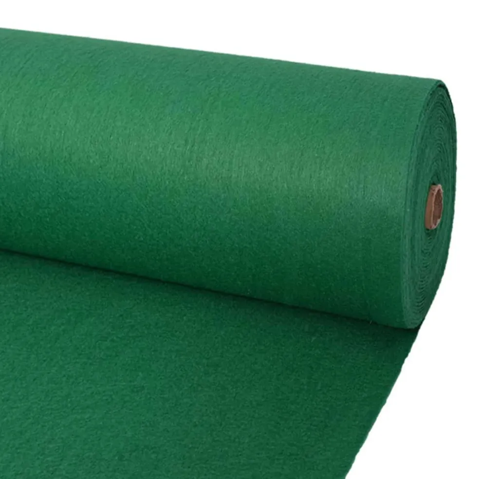 vidaXL Tapijt Effen Groen 1,2 x 12 m Polyester