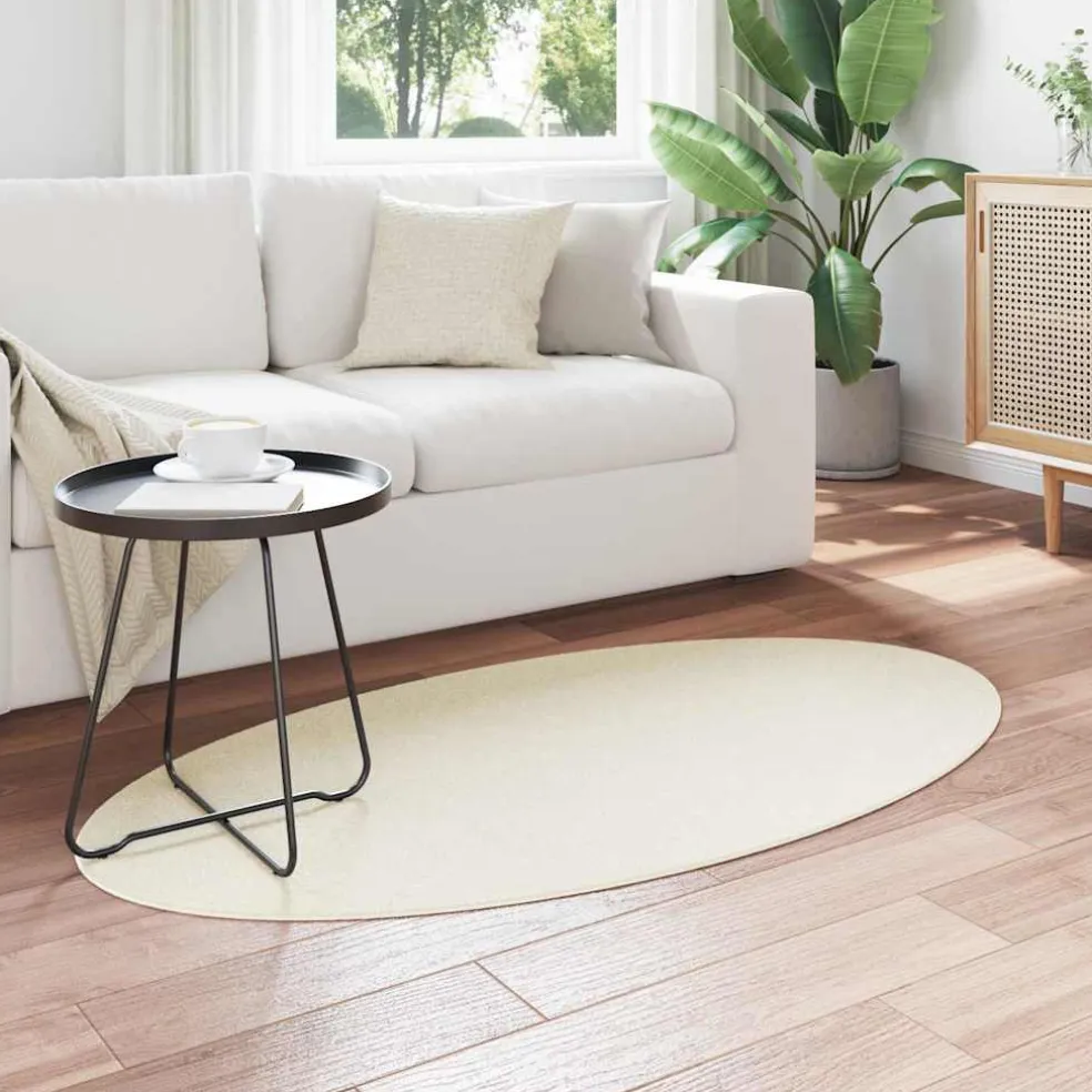 vidaXL Tapijt HUARTE Crèmekleurig 80 x 150 cm 100% Polyester