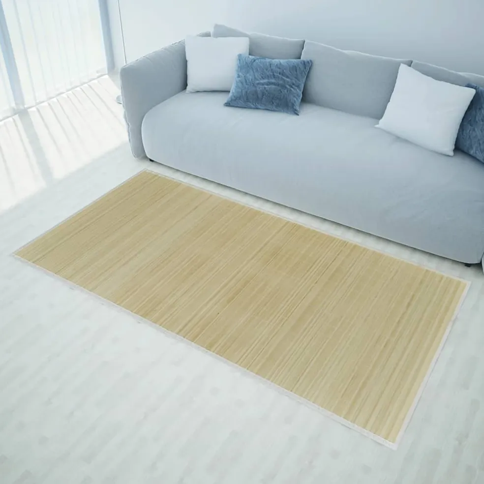 vidaXL Tapijt rechthoekig 80x200 cm bamboe naturel