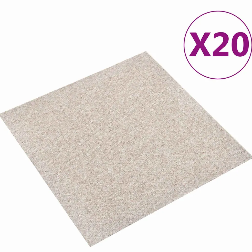 vidaXL Tapijt 20 st Licht Beige 50 x 50 cm 100% Polypropyleen