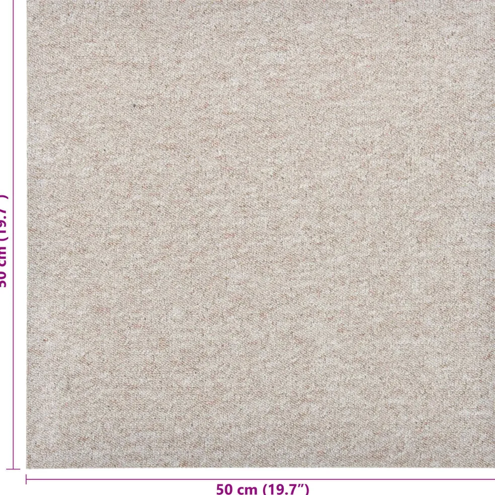 vidaXL Tapijt 20 st Licht Beige 50 x 50 cm 100% Polypropyleen