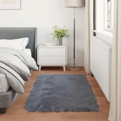 vidaXL Tapijt van imitatie TAFALLA Antracietkleurig 60 x 110 cm