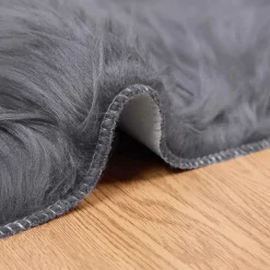 vidaXL Tapijt van imitatie TAFALLA Antracietkleurig 60 x 110 cm