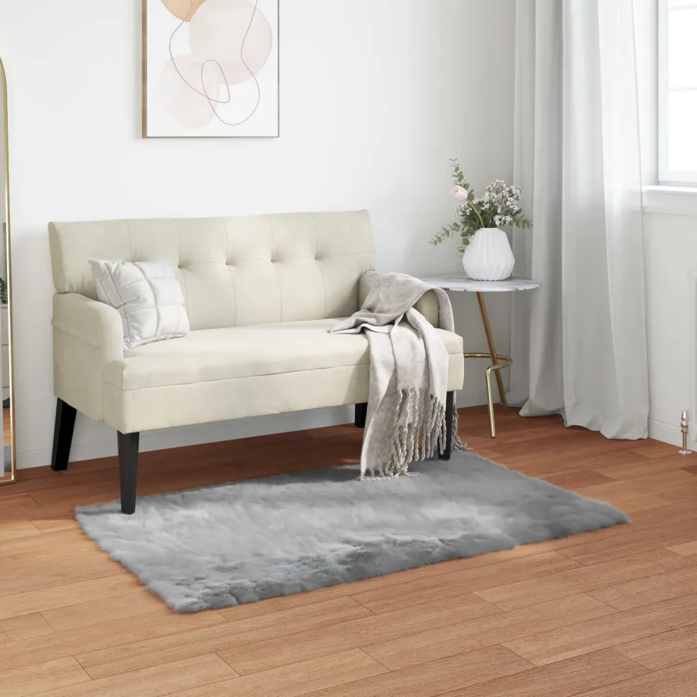 vidaXL Tapijt van imitatie TAFALLA Grijs 60 x 110 cm Polyester
