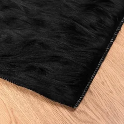 vidaXL Tapijt van imitatie TAFALLA Zwart 60 x 110 cm Polyester