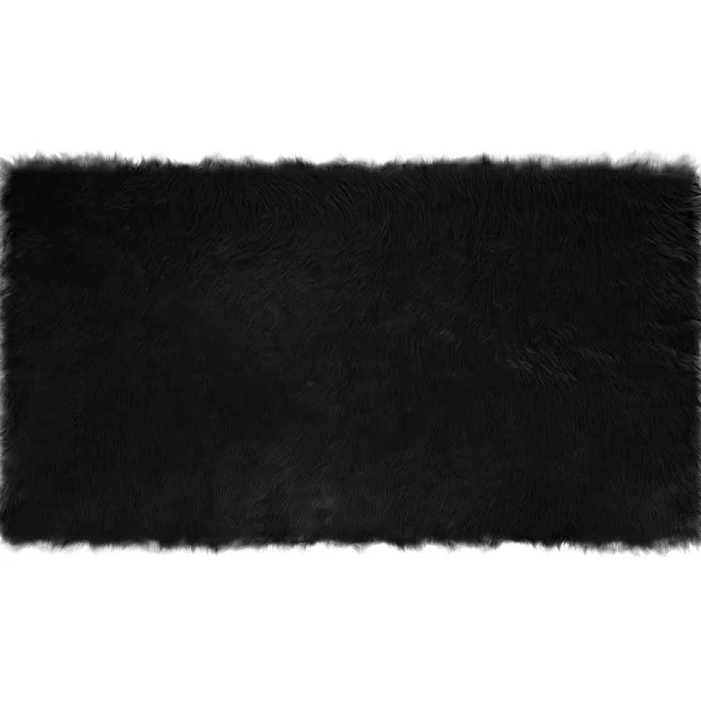 vidaXL Tapijt van imitatie TAFALLA Zwart 60 x 110 cm Polyester