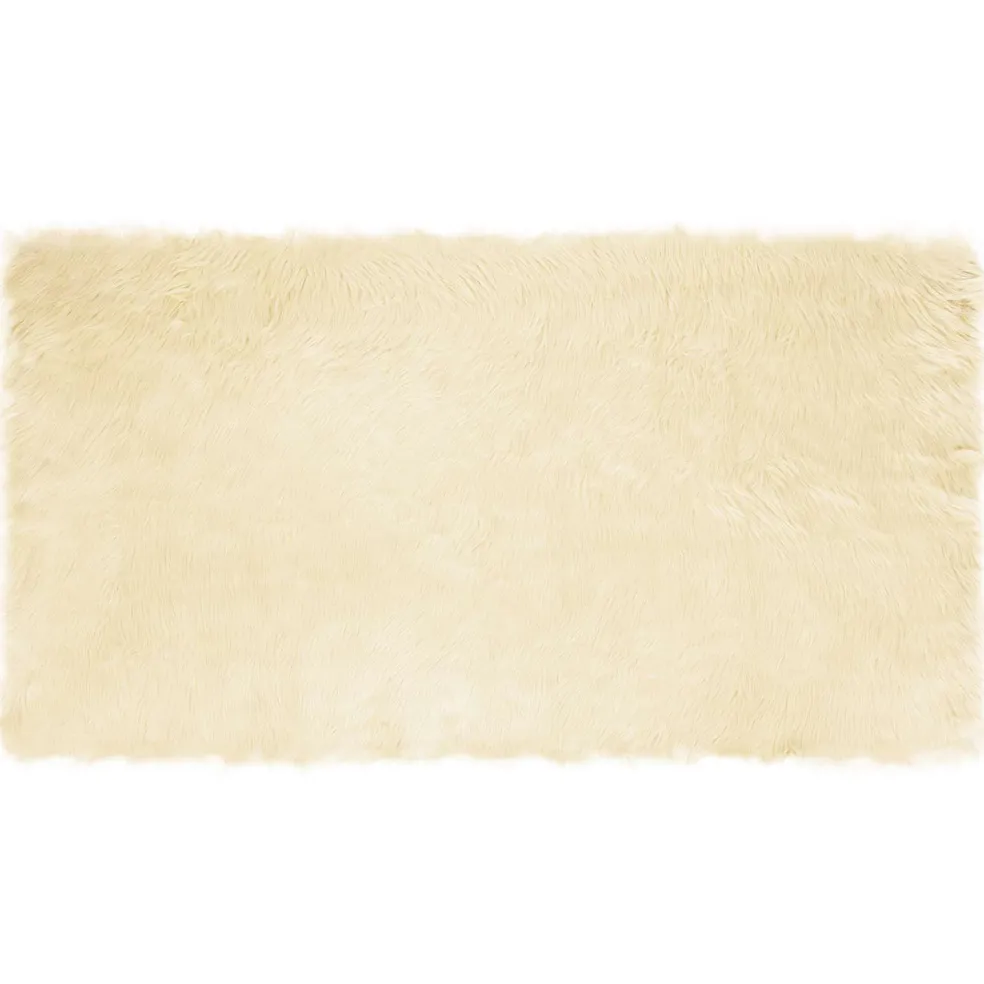 vidaXL Tapijt van imitatie TAFALLA Crèmekleurig 60 x 110 cm Polyester