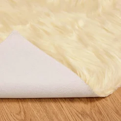 vidaXL Tapijt van imitatie TAFALLA Crèmekleurig 60 x 110 cm Polyester