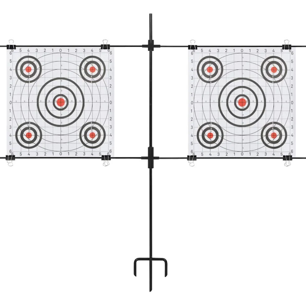vidaXL Targetkaartstandaard met schietkaarten 78x76 cm staal