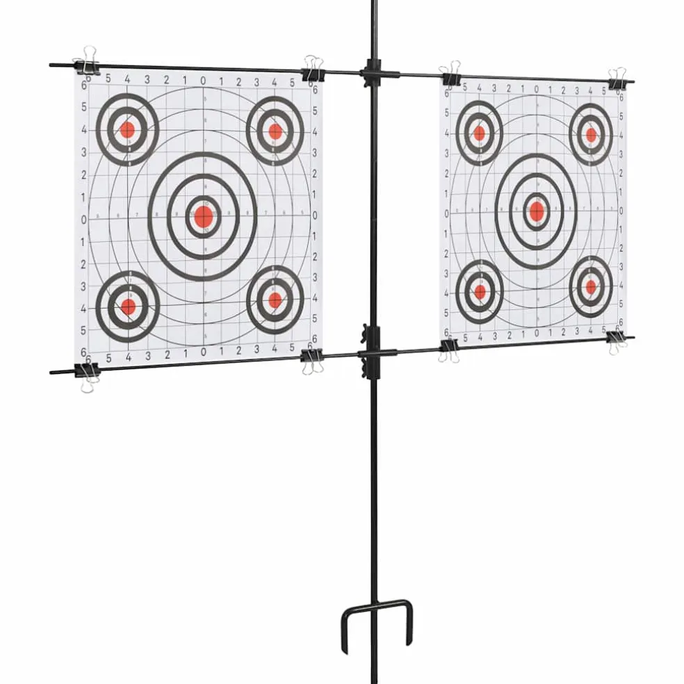 vidaXL Targetkaartstandaard met schietkaarten 78x76 cm staal