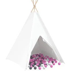 vidaXL Teepee Tent Wit 120 x 120 x 150 cm Stof en Plastic