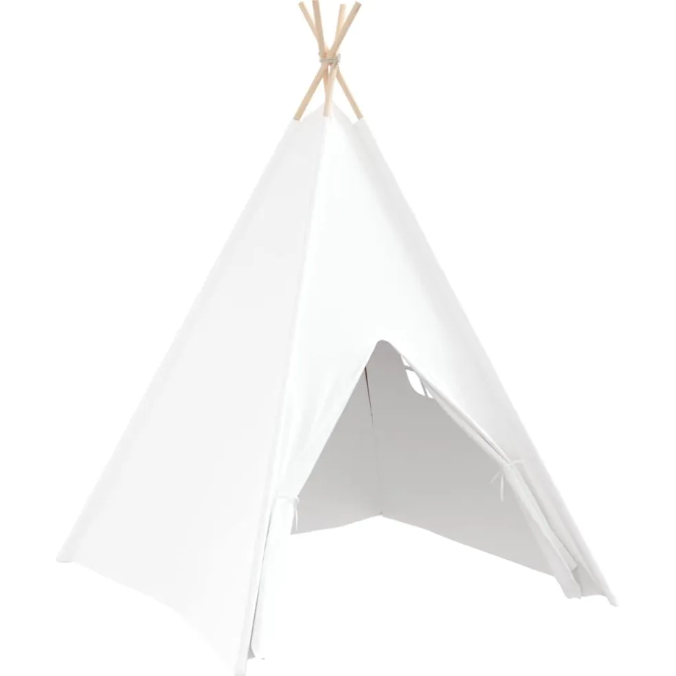 vidaXL Teepee Tent Wit 120 x 120 x 150 cm Stof en Plastic