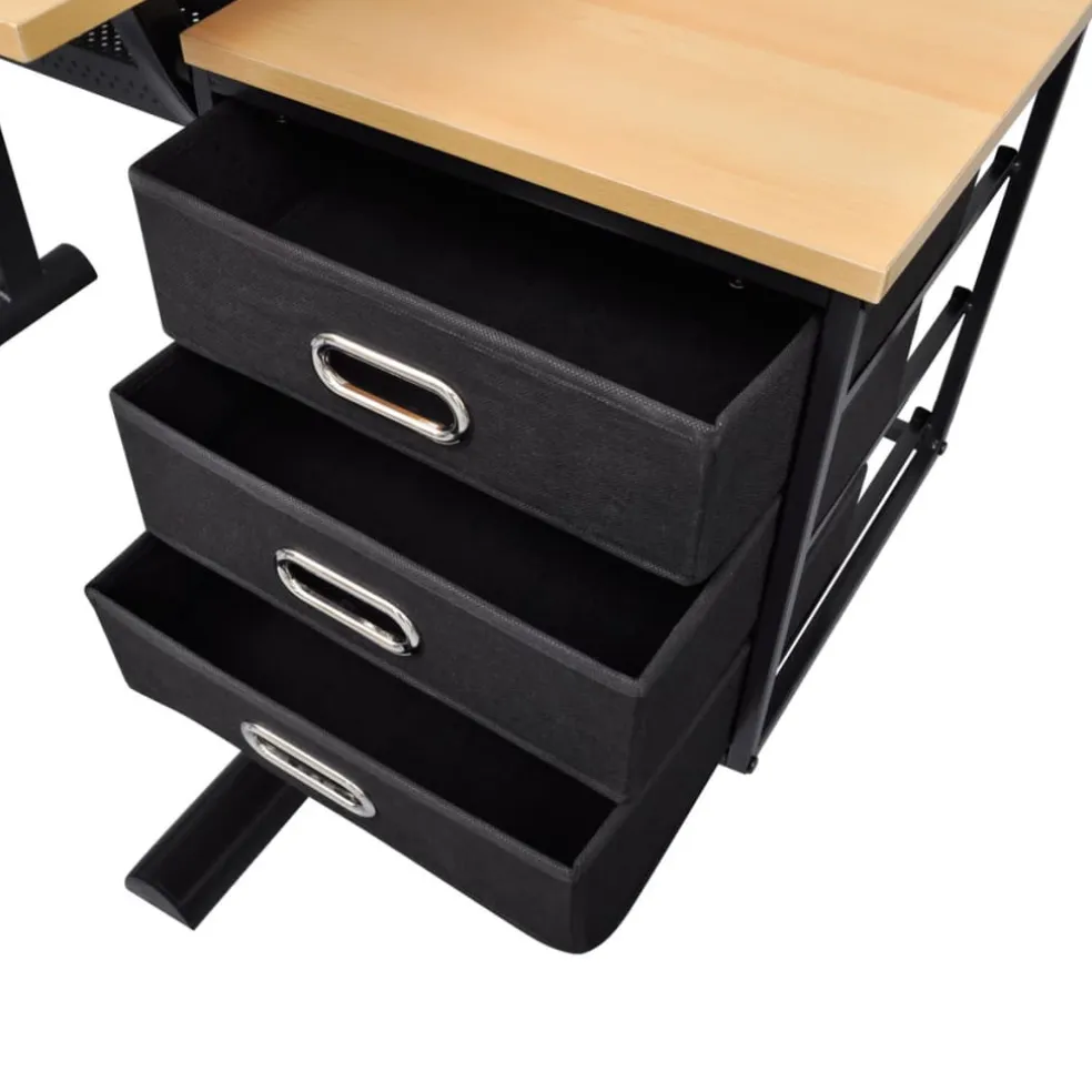 vidaXL Tekentafel met kastje + kruk