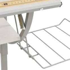 vidaXL Tekentafel 110x53x(58-87) cm bewerkt hout en staal wit/grijs