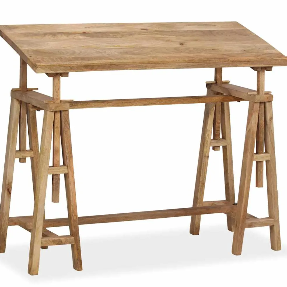 vidaXL Tekentafel 116x50x76 cm massief mangohout