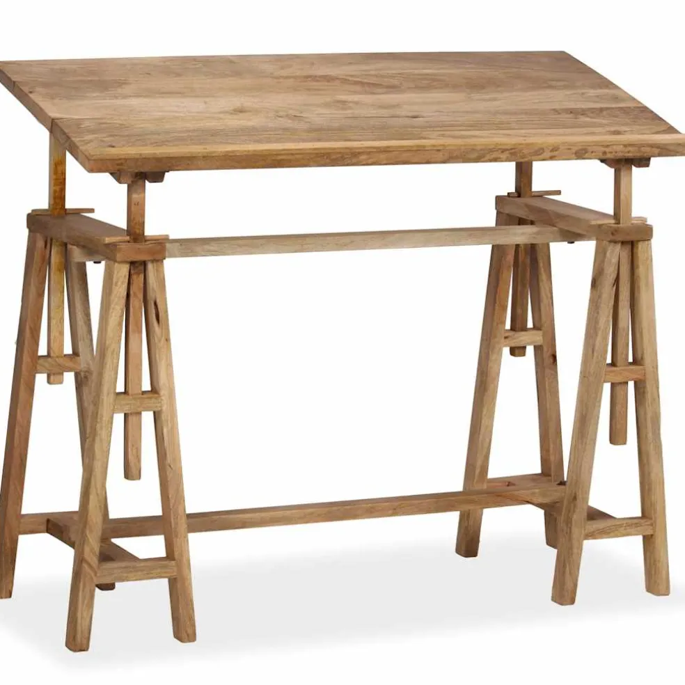vidaXL Tekentafel 116x50x76 cm massief mangohout
