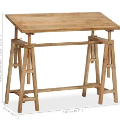 vidaXL Tekentafel 116x50x76 cm massief mangohout