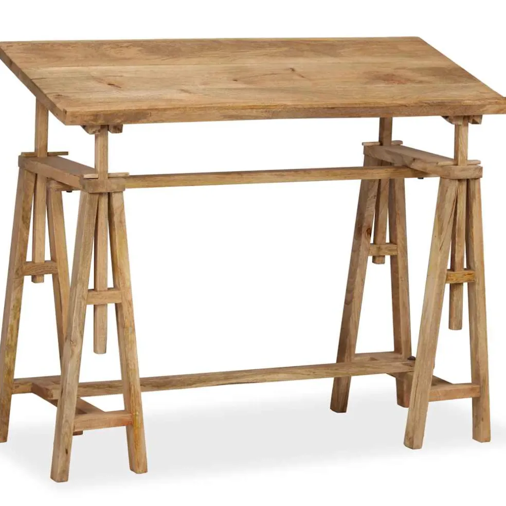 vidaXL Tekentafel 116x50x76 cm massief mangohout