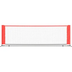 vidaXL Tennisnet 300x100x87 cm polyester zwart en rood