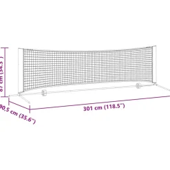 vidaXL Tennisnet Zwart en Rood 301 x 90,5 x 87 cm Polyester